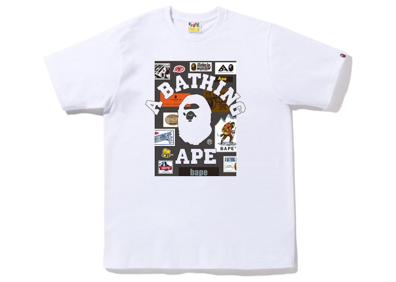 BAPE Multi Label on College Tee White Men's - FW22 - US