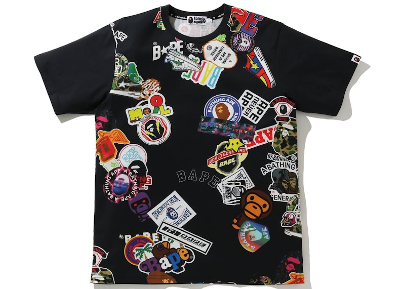 BAPE Multi Motif Print Relaxed Tee Black Men's - SS21 - US