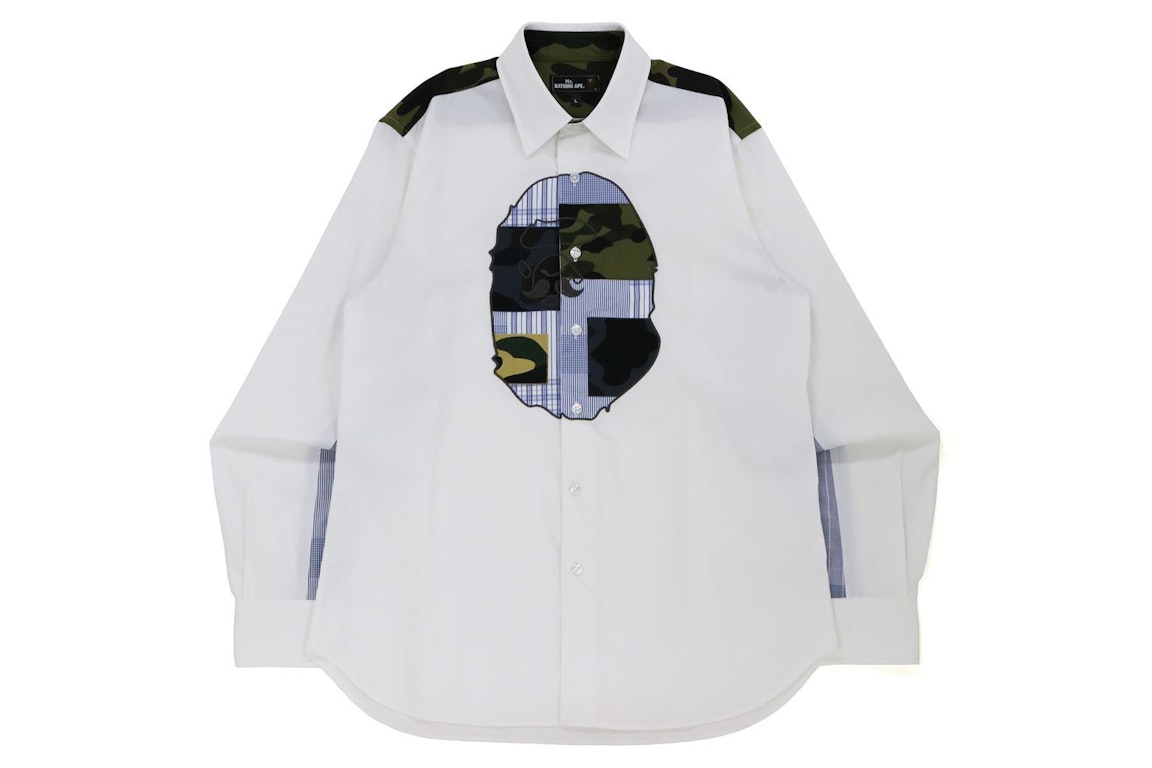 Pre-owned Bape Multi Pattern Shirt White