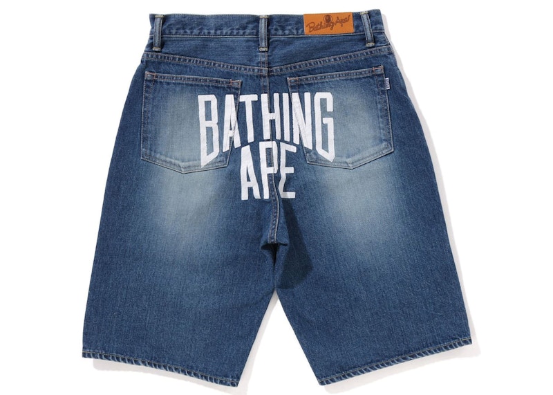 BAPE NYC Logo Denim Shorts Light Indigo Men's - SS23 - GB