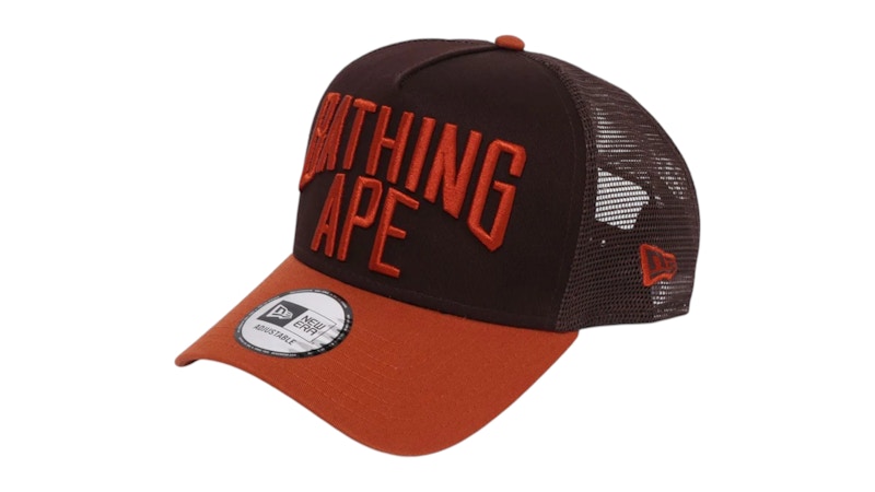 Pre-owned Bape Men's  Nyc Logo New Era 9forty Cap In Brown