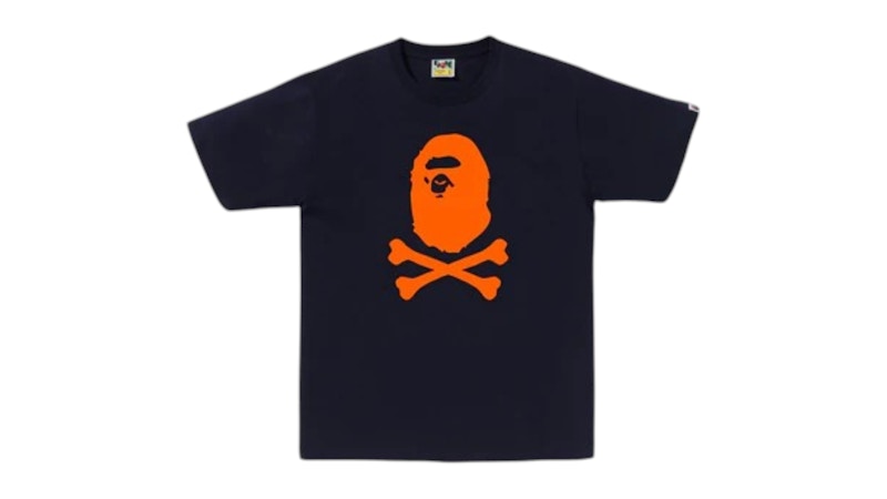 BAPE Neon Ape Crossbone Tee Navy