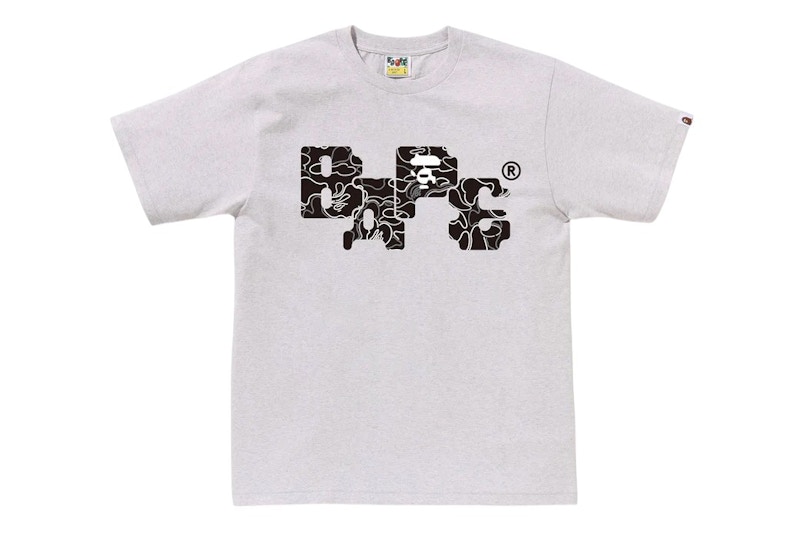 BAPE Neon Camo 8Bit Logo Tee Gray