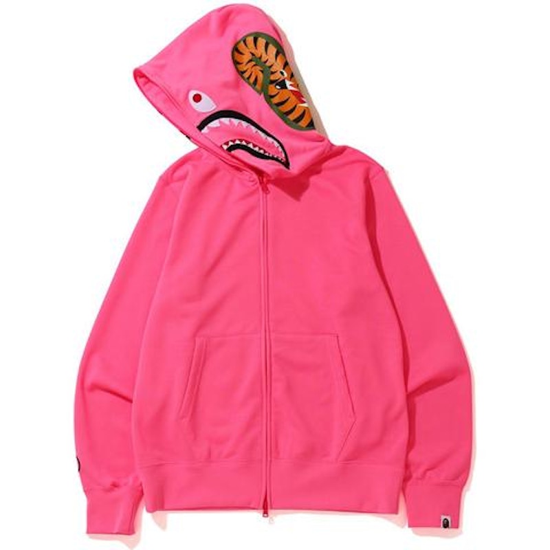 BAPE Neon Shark Full Zip Hoodie Pink Men s FW19 US