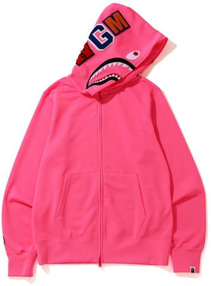 Buy BAPE Sta Pattern Shark Full Zip Hoodie 'Pink' - 1H80 215 504 PINK