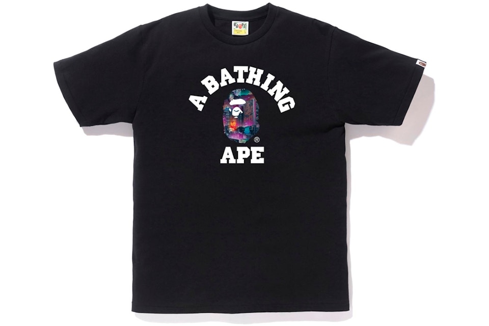 Bape Neon Tokyo College Tee Black Ss Bape Neon Tokyo College Tee Black Ss