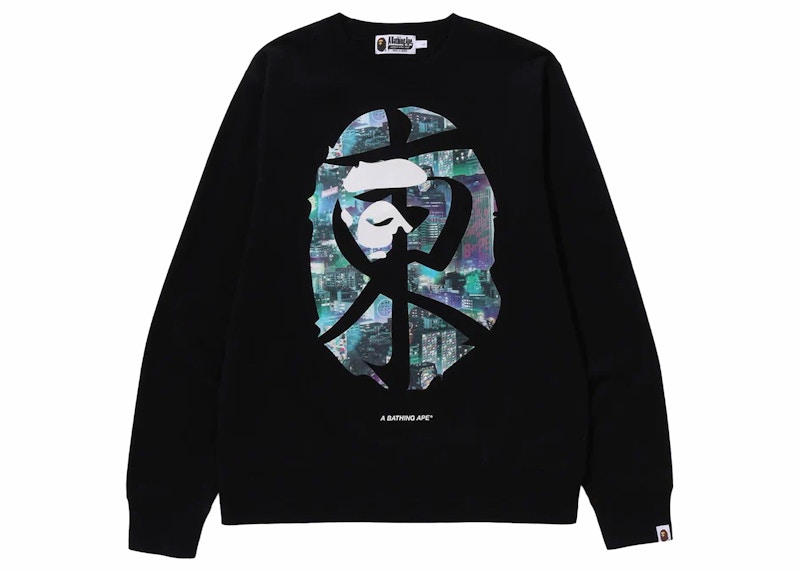 BAPE Neon Tokyo Crewneck (FW23) Black Men's - FW23 - US