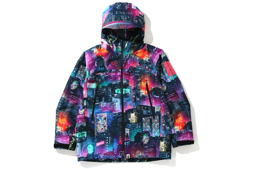 BAPE Neon Tokyo Hoodie Jacket Black