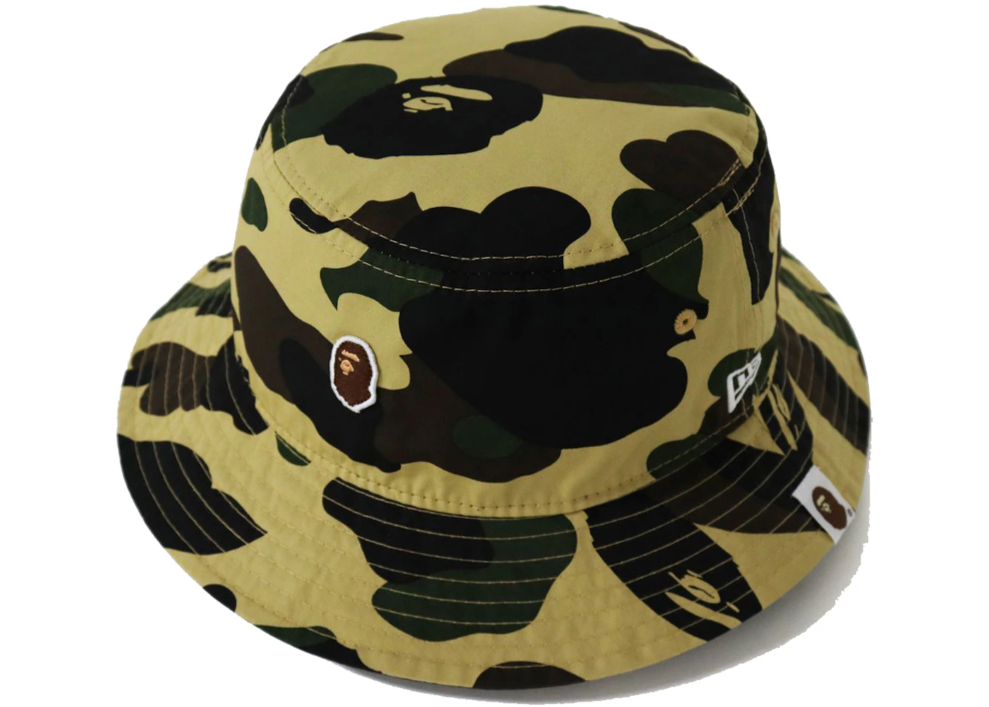 BAPE New Era 1st Mimetico Bucket Hat Giallo Uomo FW21 IT