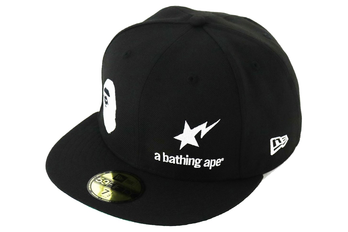 Pre-owned Bape New Era A Bathing Ape 59fifty Fitted Hat Black