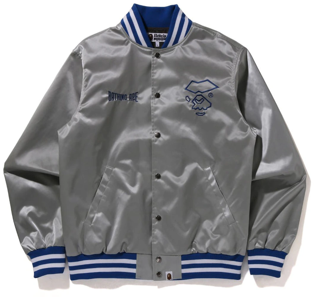 BAPE Nylon Varsity Jacket Silver Men's - SS23 - GB