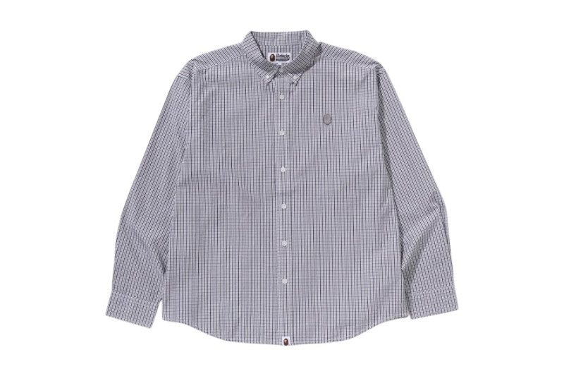 BAPE One Point Checked Poplin L/S Shirt Black