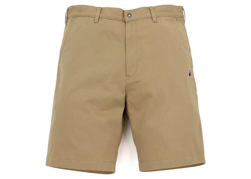 BAPE Pantalones Cortos Chino One Point Beige