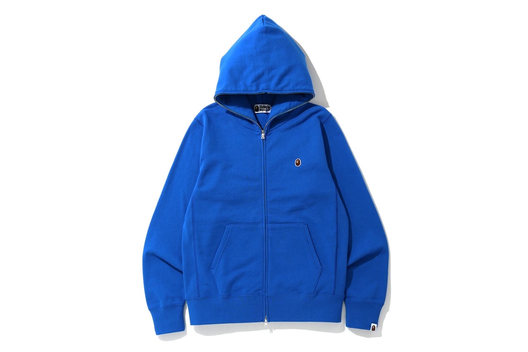 BAPE One Point Full Zip Hoodie Blue