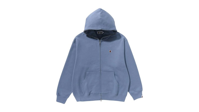BAPE One Point Hoodie mit durchgehendem Reißverschluss (FW25) Blau