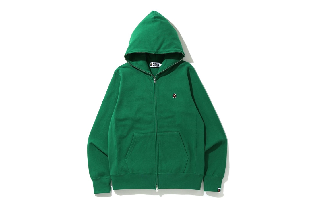 BAPE One Point Full Zip Hoodie Green Men's - SS20 - US