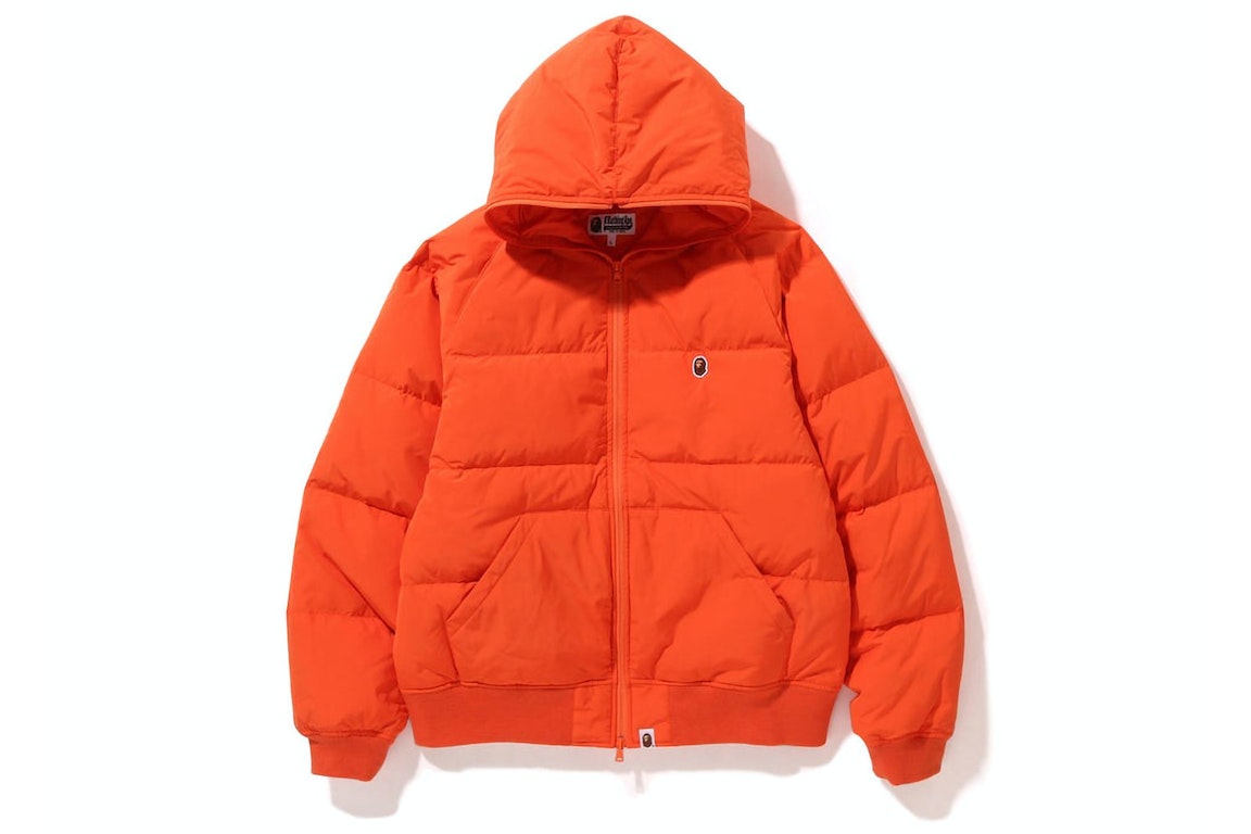 Pre-owned Bape One Point Hoodie Down Jacket (fw22) Orange