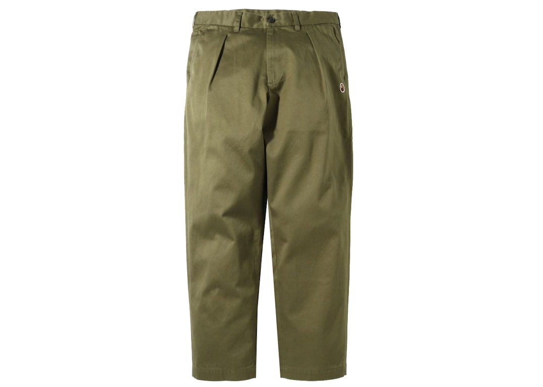 Pre-owned Bape One Point Loose Fit Chino Pants Olivedrab