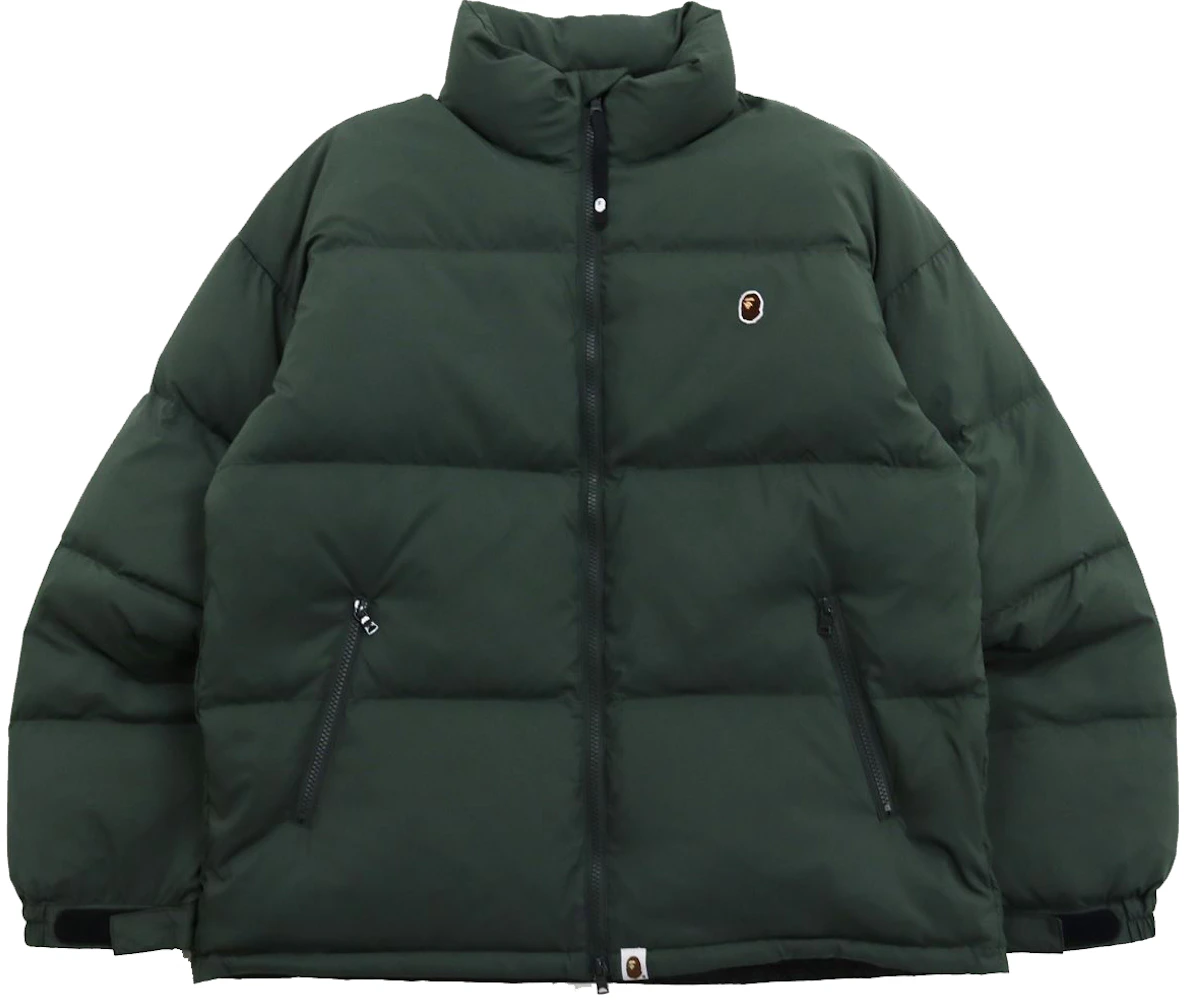 BAPE One Point Loose Fit Down Jacket Green Men's - FW21 - US