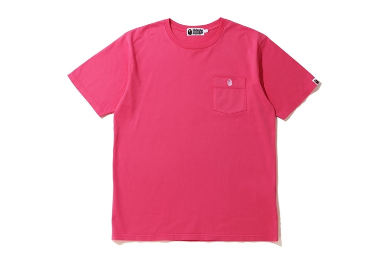 BAPE T-shirt à poche unique surteint Rose