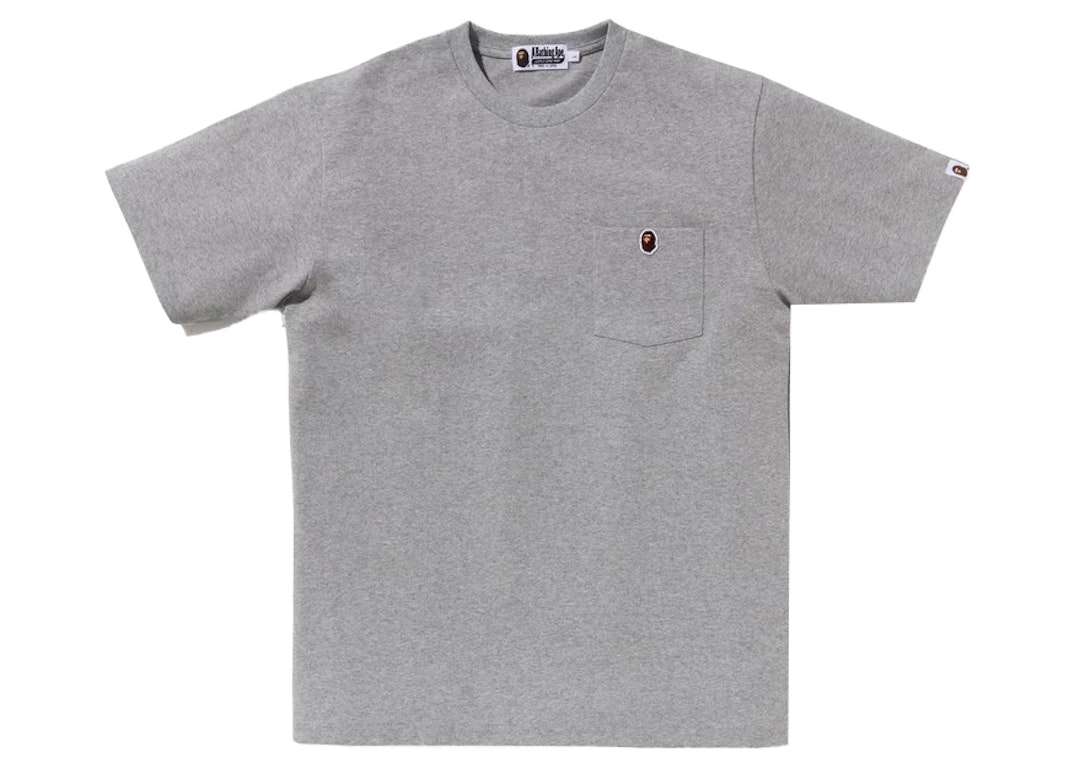 Pre-owned Bape One Point Pocket Tee Grey