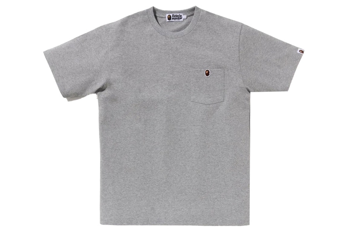 Pre-owned Bape One Point Pocket Tee Grey
