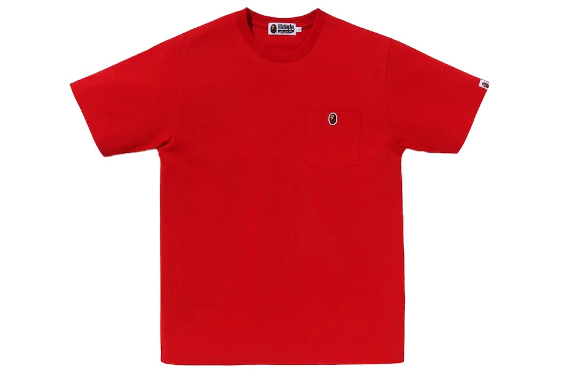 Pre-owned Bape One Point Pocket Tee Red