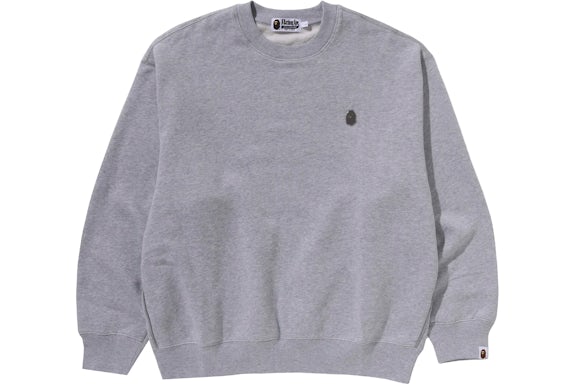BAPE One Point Relaxed Fit Crewneck Sweatshirt Gray