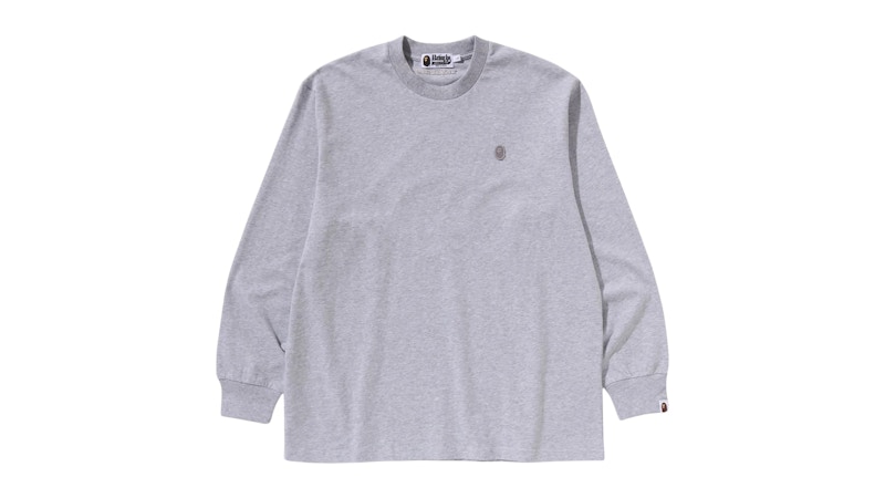 T-shirt BAPE One Point Relaxed Fit L/S grigia