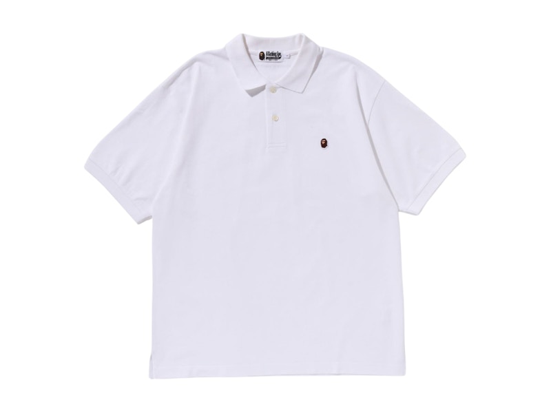 BAPE One Point Relaxed Fit Polo Shirt White Men's - SS25 - US