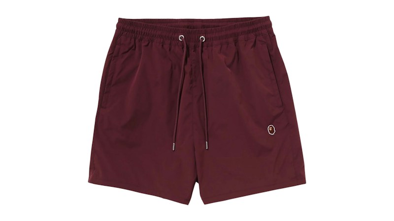 BAPE One Point Relaxed Fit Water Shorts Burgundy