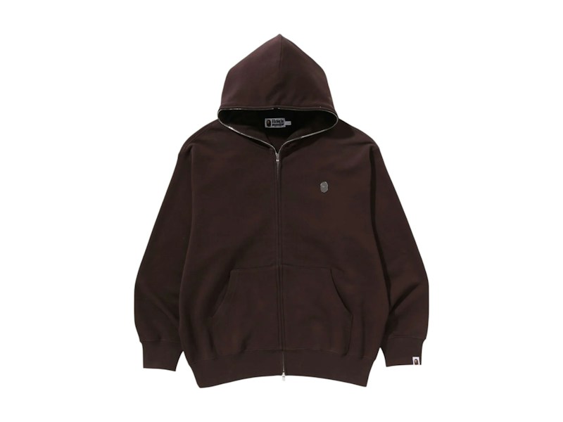 BAPE One Point Relaxed Fit Zip Hoodie Brown