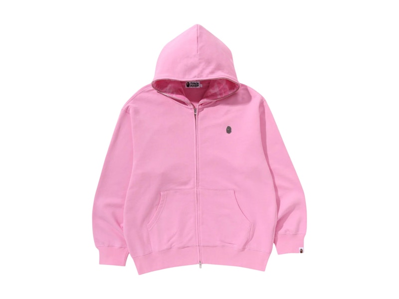 BAPE One Point Relaxed Fit Zip Hoodie Pink