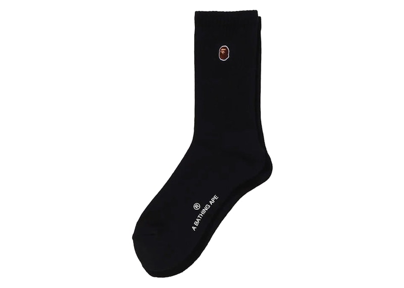 Pre-owned Bape Men's One Point Socks In Black