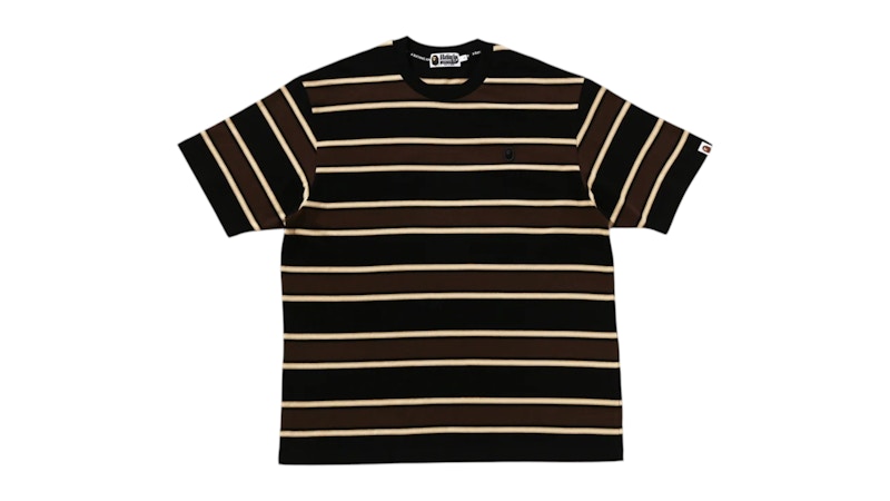T-shirt à coupe décontractée BAPE One Point Strip noir