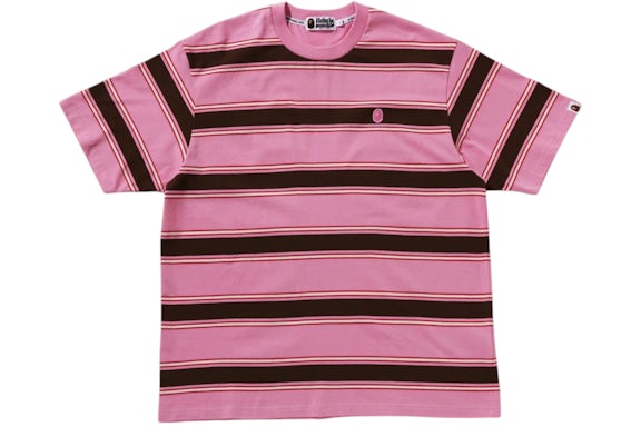 BAPE One Point Strip Relaxed Fit Tee Pink