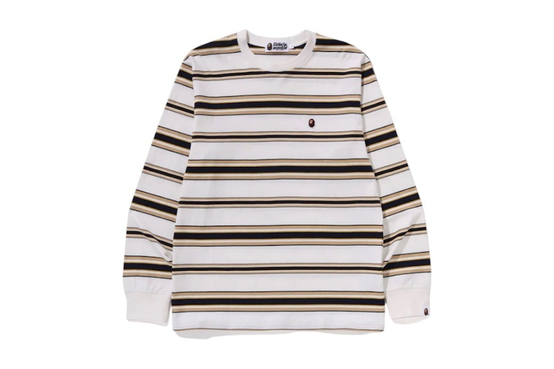 BAPE One Point Stripe L/S Tee White