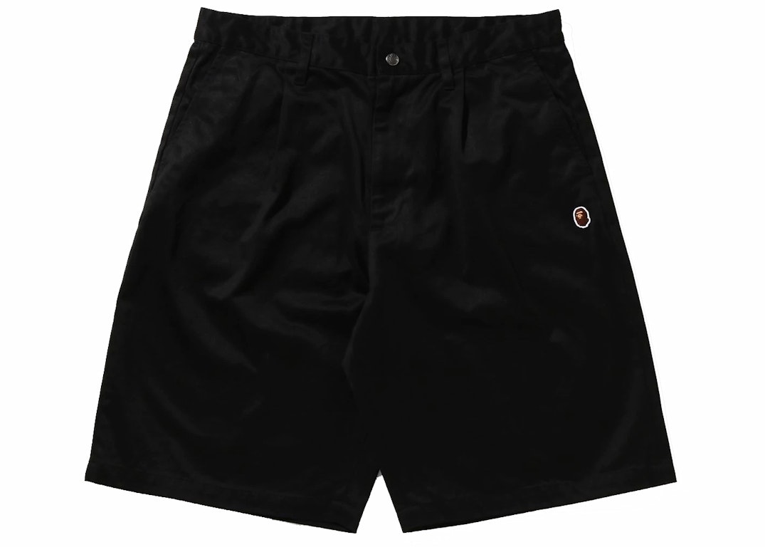 Pre-owned Bape One Point Wide Fit Chino Shorts Black