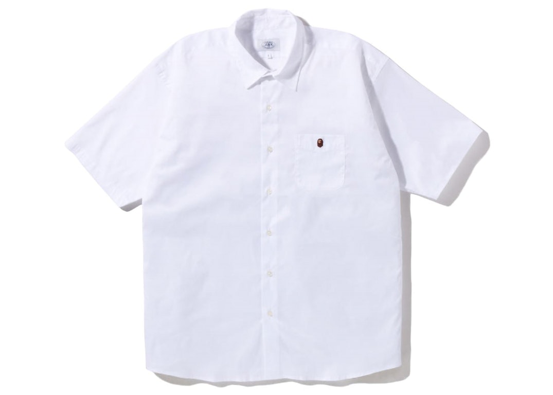 Pre-owned Bape One Point Wide Fit S/s Shirt White