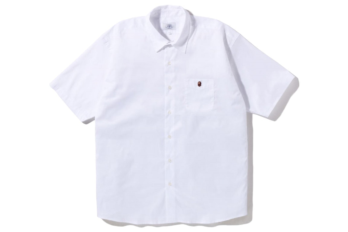 Pre-owned Bape One Point Wide Fit S/s Shirt White