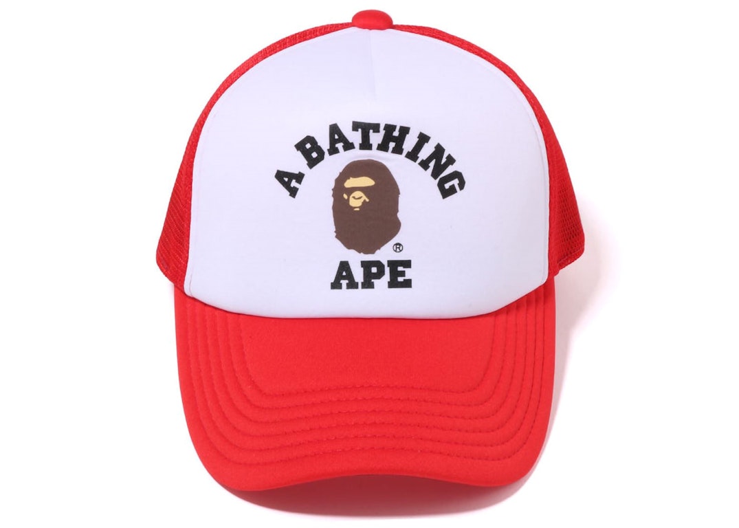 Pre-owned Bape Online Exclusive College Mesh Cap Red