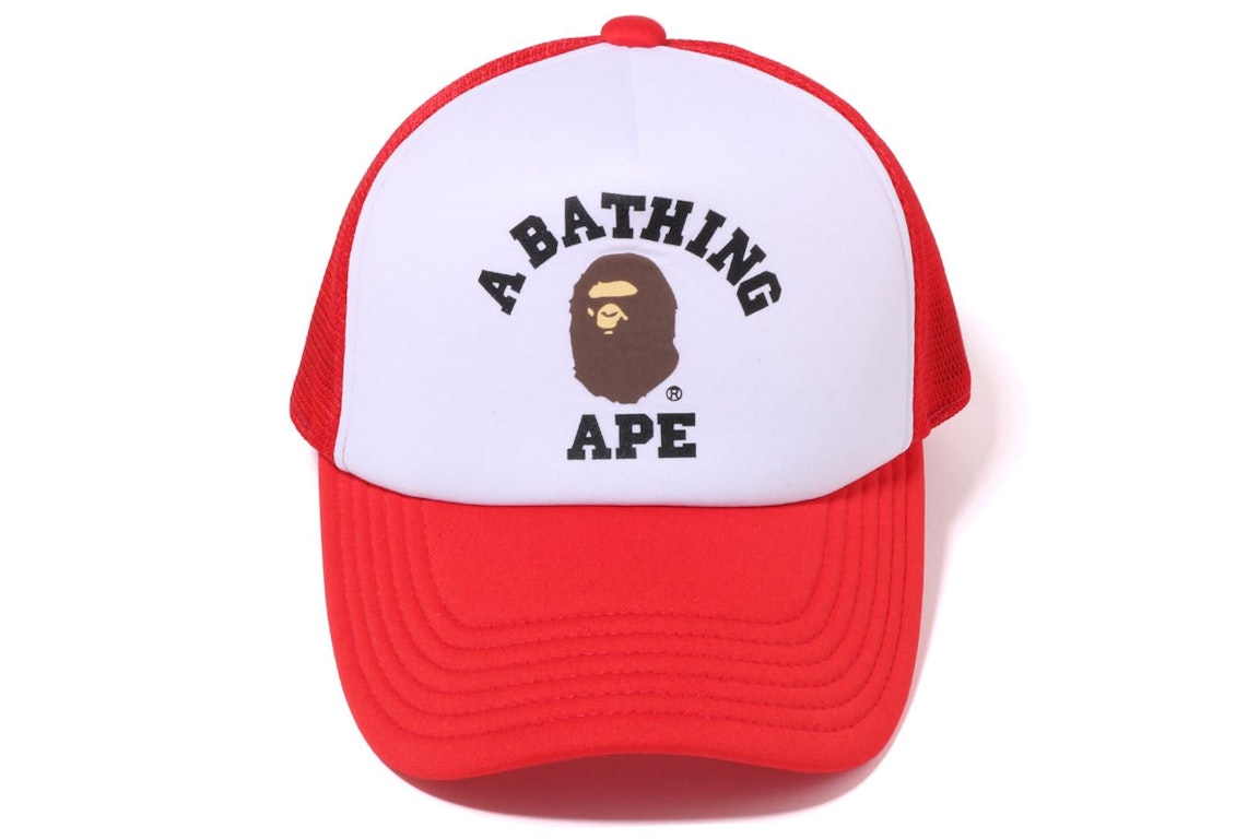 Pre-owned Bape Online Exclusive College Mesh Cap Red