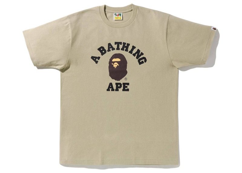 BAPE Online Exclusive College Tee Beige Men's - SS22 - US