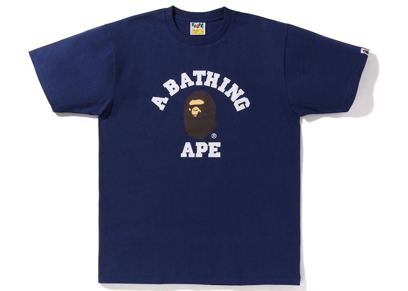 BAPE Online Exclusive College Tee Navy Men s SS22 US