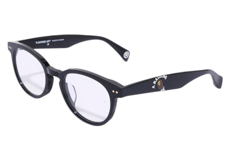 Pre-owned Bape Optical Flame 14 Glasses In Black