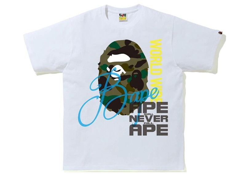 BAPE Over Print Tee White - SS21