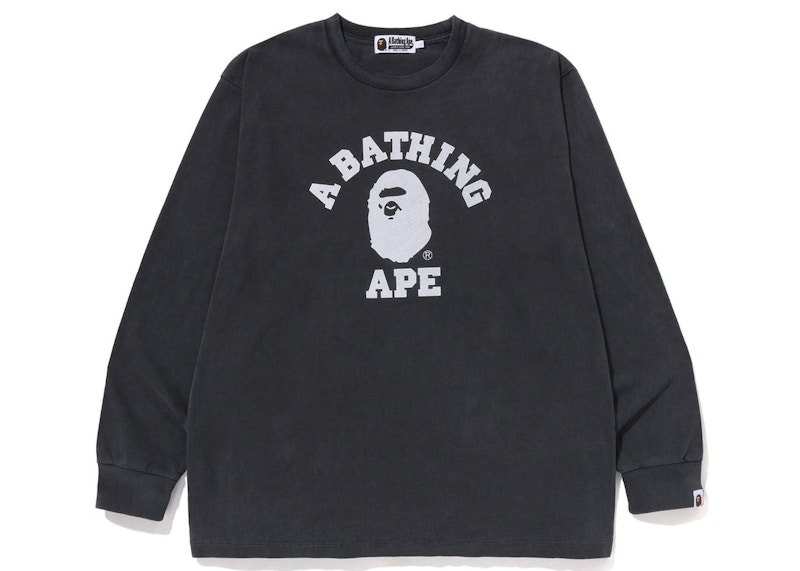 BAPE Overdye College Relaxed Fit L/S Tee Black