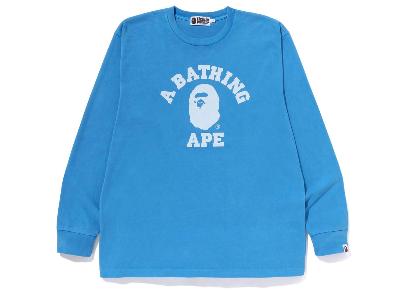 BAPE Overdye College Relaxed Fit L/S Tee Blue メンズ - SS23 - JP
