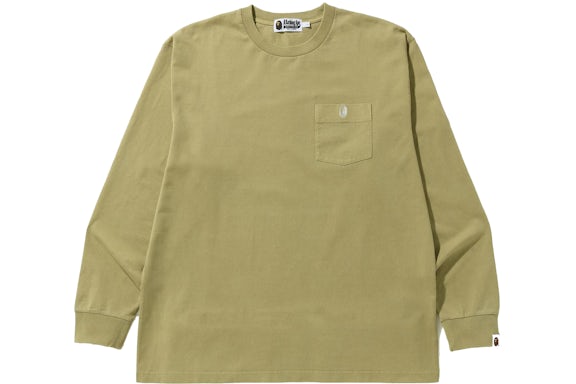 BAPE Overdye One Point Pocket Coupe décontractée L/S Tee Beige