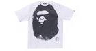 BAPE Aufgedrucktes Affenkopf-T-Shirt Weiß